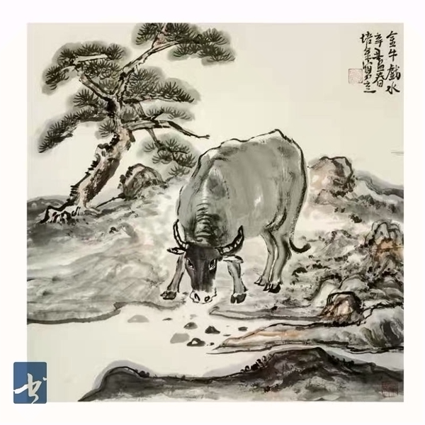 《牧牛耕春》—肖培金辛丑生肖画作品展在天津